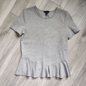 J.Crew Gray Peplum Top